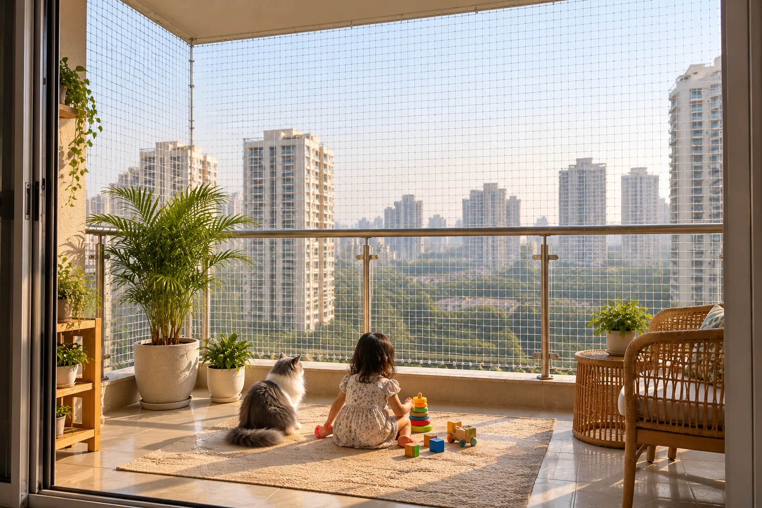Balcony Safety Net for homes and buildings in Gurugram and Delhi NCR